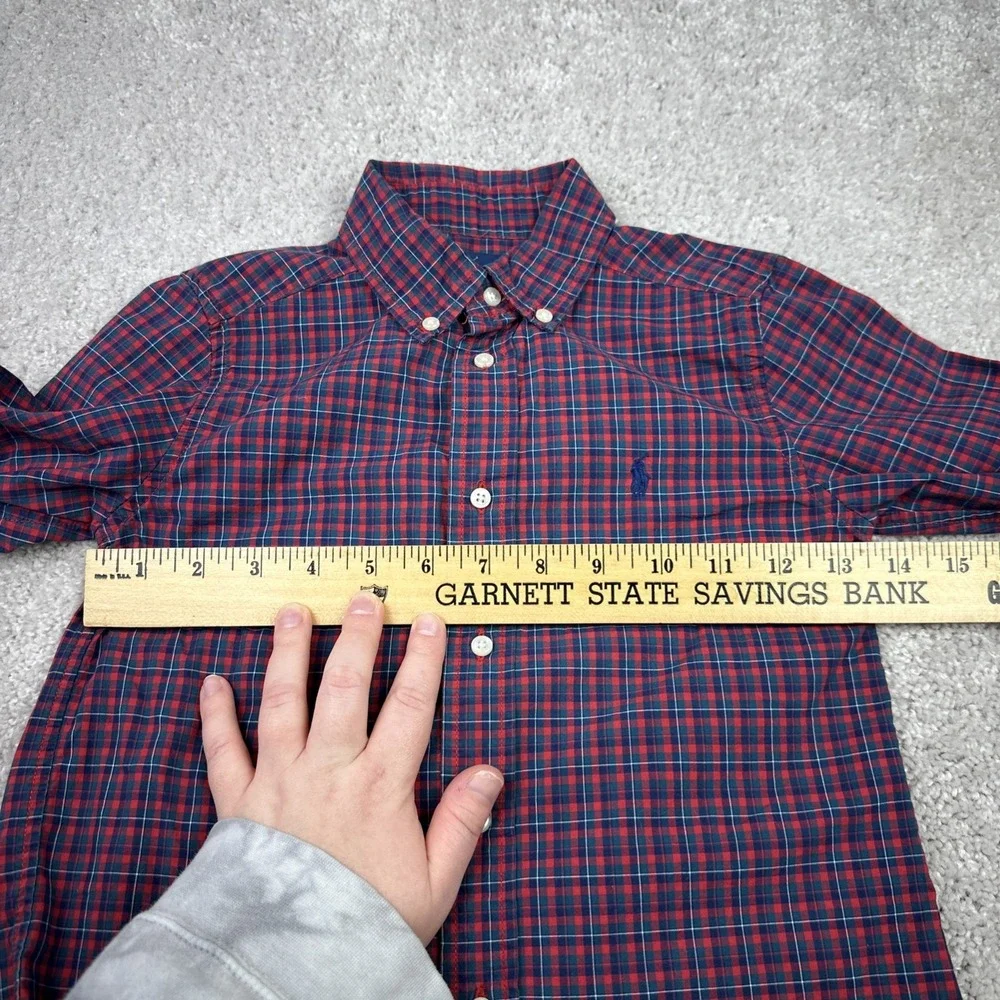 Polo Ralph Lauren Boys‎ Shirt Long Sleeve Button Up Red Checked Size 5